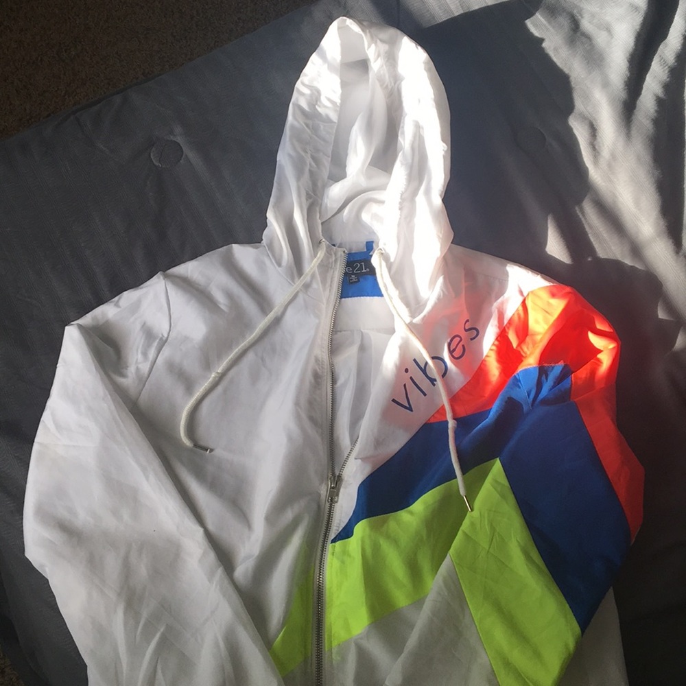 Rue21 “Vibes” White Windbreaker